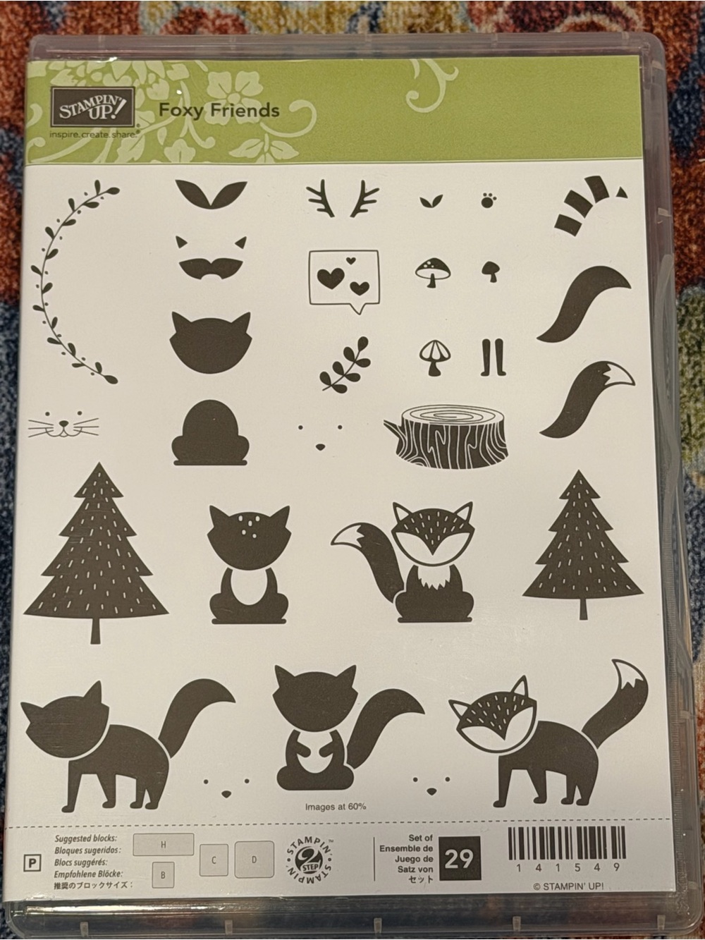 Stampin' Up! Foxy Friends Stamp Set - Black and Green